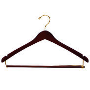 17" Walnut Suit Hanger - Brass Hook