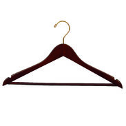 17" Walnut Suit Hanger - Brass Hook