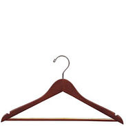 17" Walnut Suit Hanger - Chrome Hook