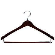 17" Walnut Suit Hanger - Chrome Hook