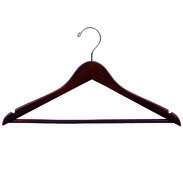 17" Walnut Suit Hanger - Chrome Hook