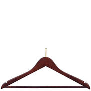17" Walnut Suit Hanger with Bar - Brass Hook