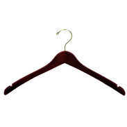 17” Walnut Wood Hanger- Brass Hook