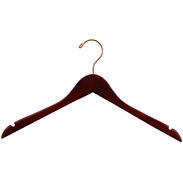 17" Walnut Wood Hanger - Brass Hook