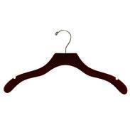 17" Walnut Wood Hanger - Chrome Hook