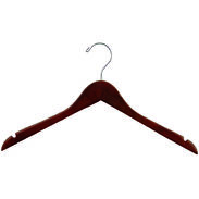 17" Walnut Wood Hanger - Chrome Hook