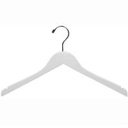 17" White Wood Hanger - Chrome Hook
