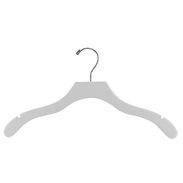 17" White Wood Hanger - Chrome Hook