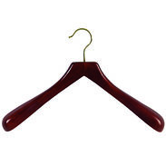 18" Walnut Coat Hanger - Brass Hook