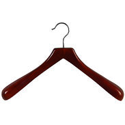 18" Walnut Coat Hanger - Chrome Hook