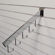 5 J Hook Rectangular Slatwall Waterfall - Chrome