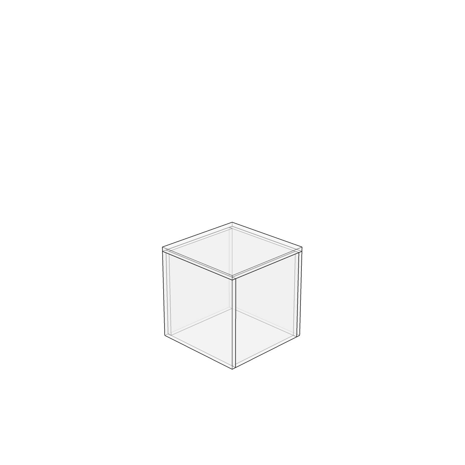 Acrylic 5 Sided Cube 6 W x 6 D x 6H