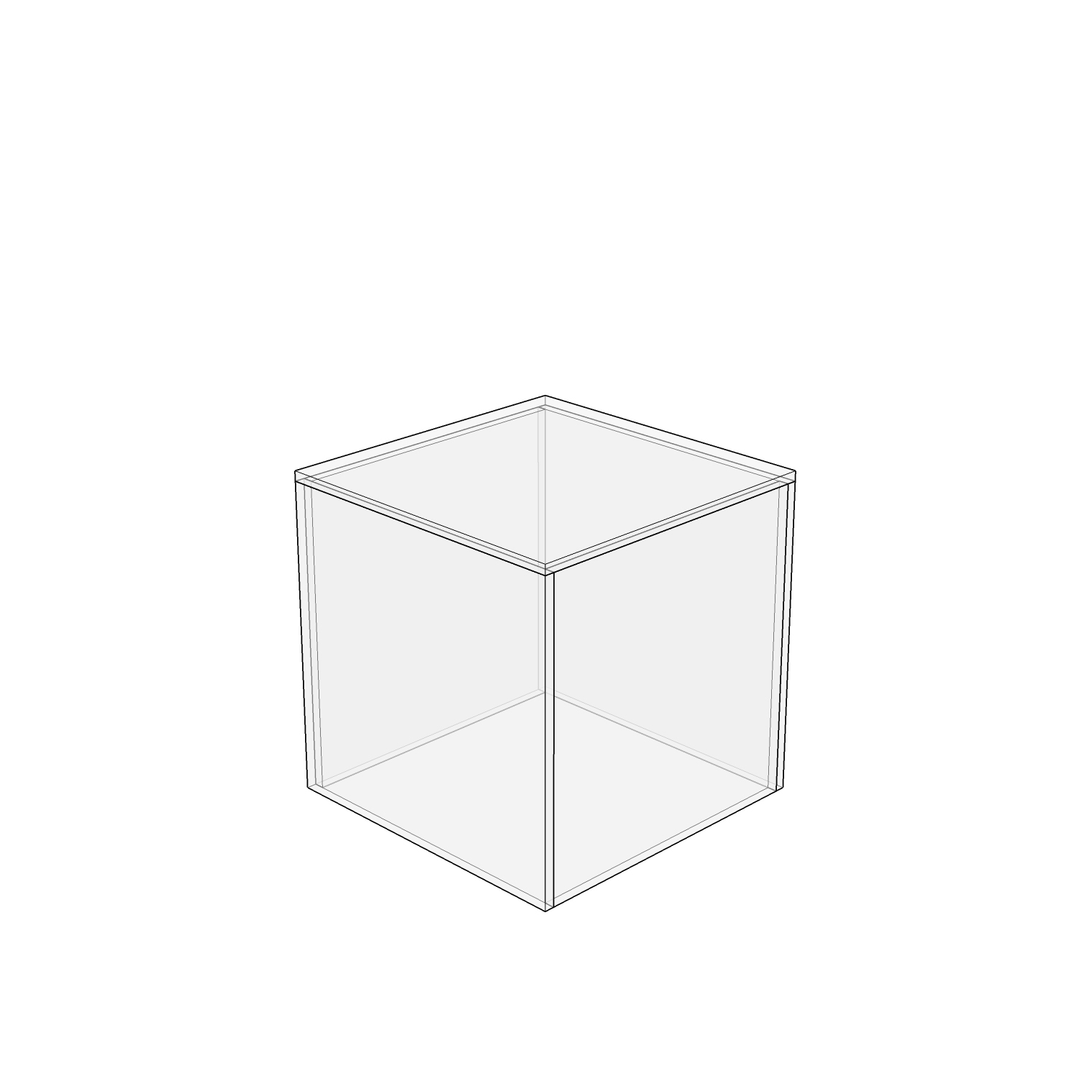 5 Sided Cube 6" Square 3/16" Thick