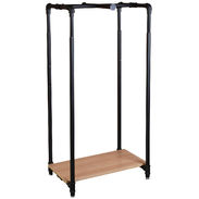 Pro Series Adjustable Cross Bar Pipe Clothing Rack with Shelf