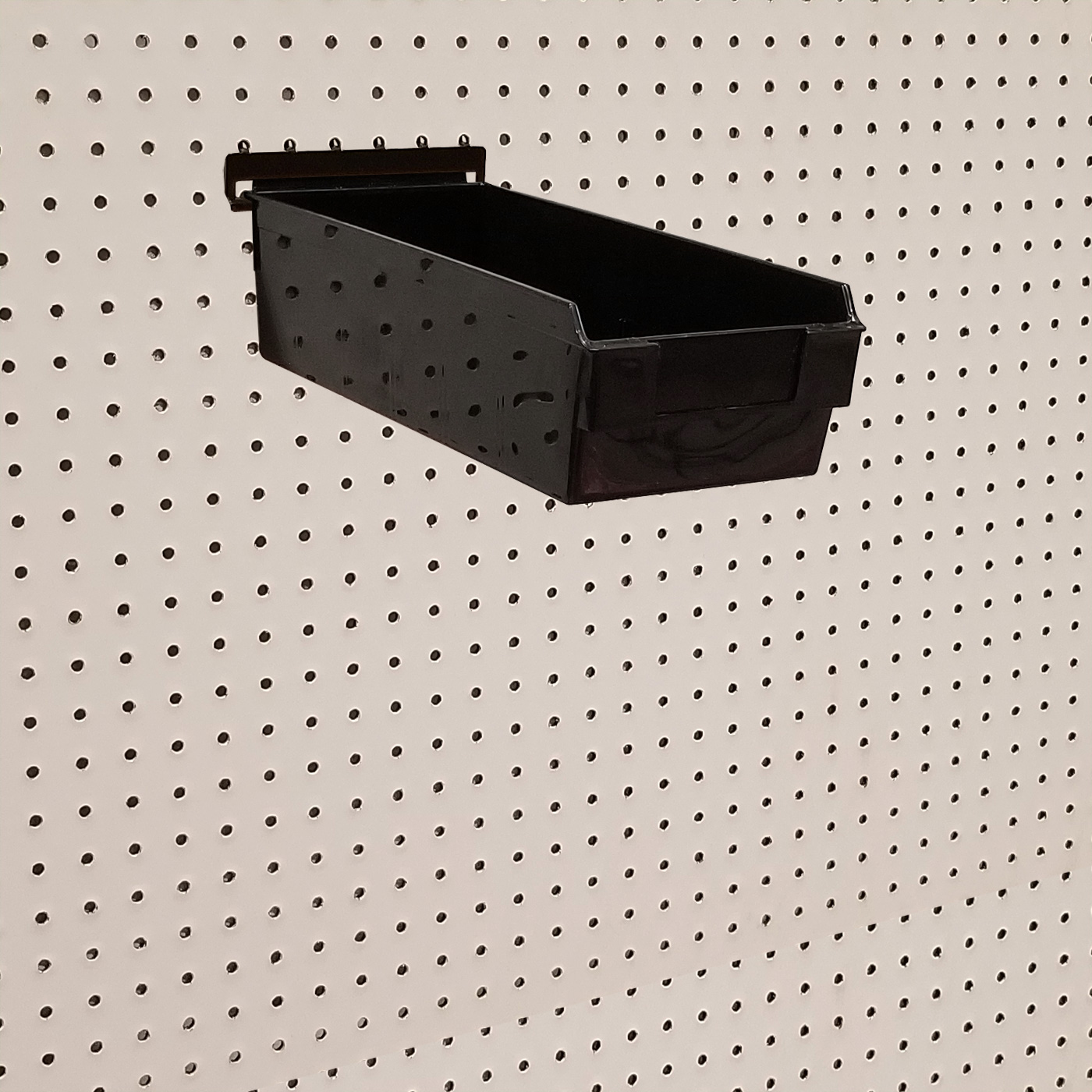 Black Shelfbox 300 Display Bin w/ Peg Adaptor