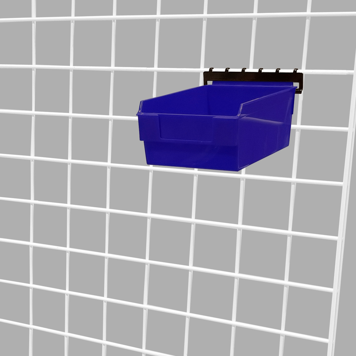 Blue Shelfbox 200 Display Bin w/ Grid Adaptor