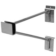 Braced Slatwall Hangrail Bracket - Chrome