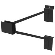 Braced Slatwall Hangrail Bracket - Matte Black