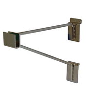 Braced Rectangular Slatwall Hangrail Bracket - Chrome