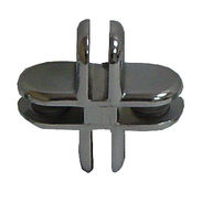 Glass Connector 4-Way Chrome