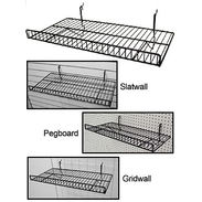 Flat Display Shelf with Lip - 12" x 24" Black