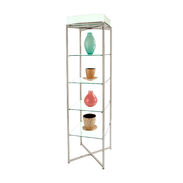 Folding Glass Etagere - Large With Magnetic Signholder Top