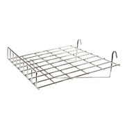 Gridwall Slant Shelf with Lip - Chrome