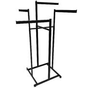 High Capacity 4 Way Clothing Rack - Matte Black