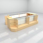 Large Retail Display Case Kiosk - Maple