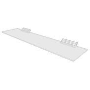 Azar Displays 556008 Clear Acrylic Shelf for Pegboard & Slatwall 24 inch x 8 inch x 2 inch, 4-Pack