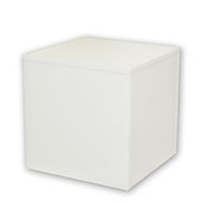 Medium Wood Pedestal - White