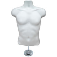 Men's Countertop Shirt Form With Chrome Base - White