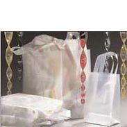 Natural Frosted Shopping Bags - 8 1/2"H