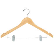 Natural Wood Hangers with Suit Clip