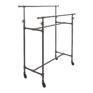 Adjustable Double Rail Pipe Clothing Rack