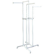 Pro Series Matte White 4 Way Pipe Clothing Rack