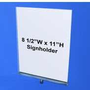 Plexi Sign Holder 8.5"W x 11"H - Chrome