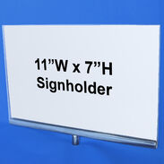 Plexi Sign Holder 11"W x 7"H - Chrome