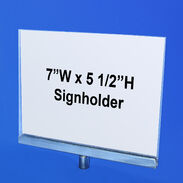 Plexi Sign Holder 7"W x 5.5"H - Chrome