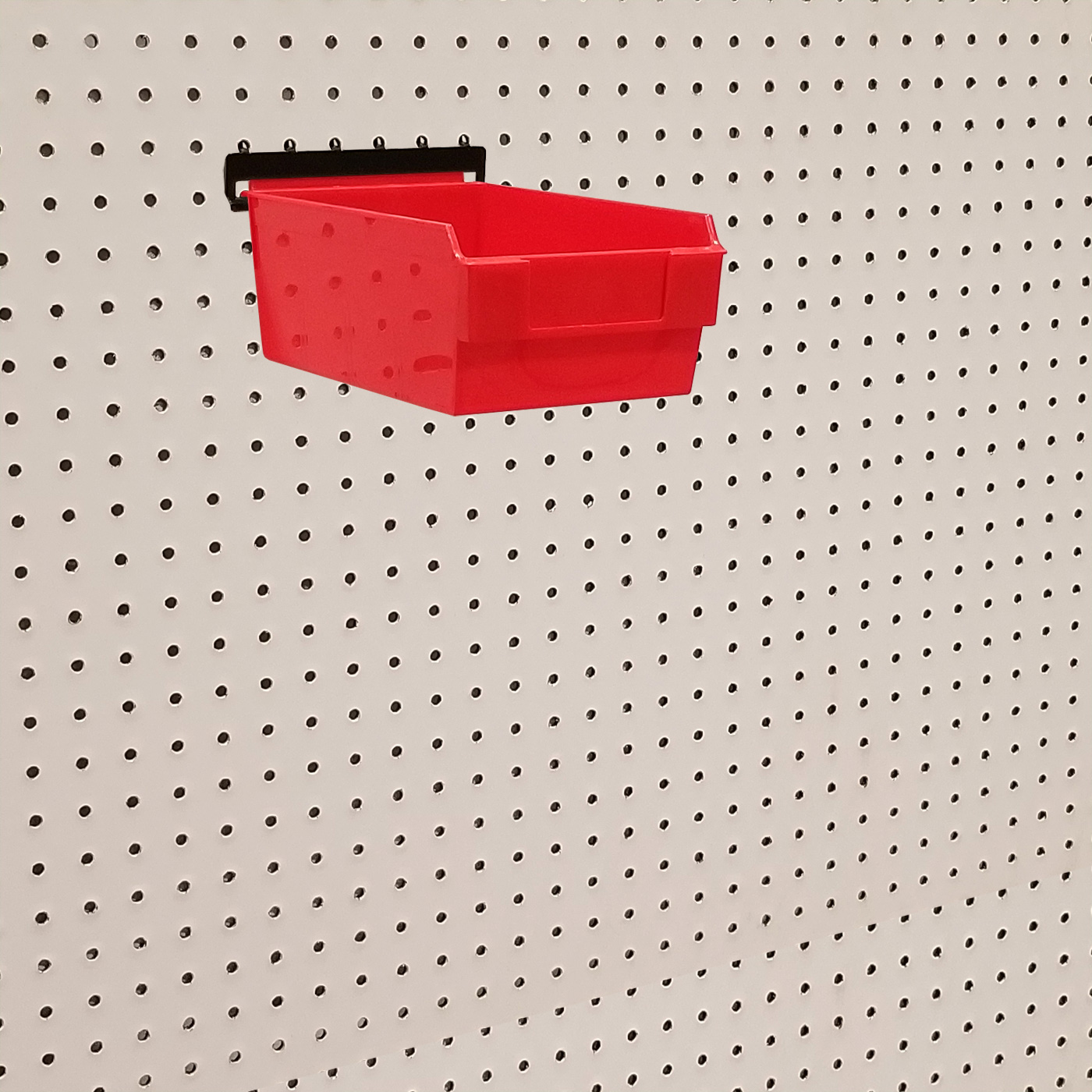 Red Shelfbox 200 Display Bin w/ Peg Adaptor