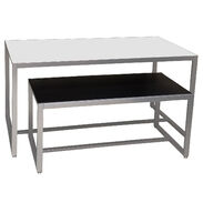 Reversible Top Nesting Table Set - White/Black