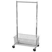 Rolling Rack - Fitting Room Rack with Basket