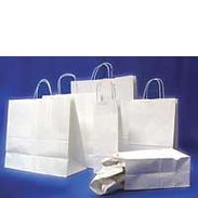 Saville - White Kraft Shopping Bags
