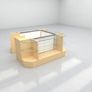 Small Retail Display Case Kiosk - Maple