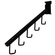 Square Tube 5 J Hook Waterfall Black