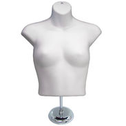 Women's Countertop Shirt Form With Chrome Base - White