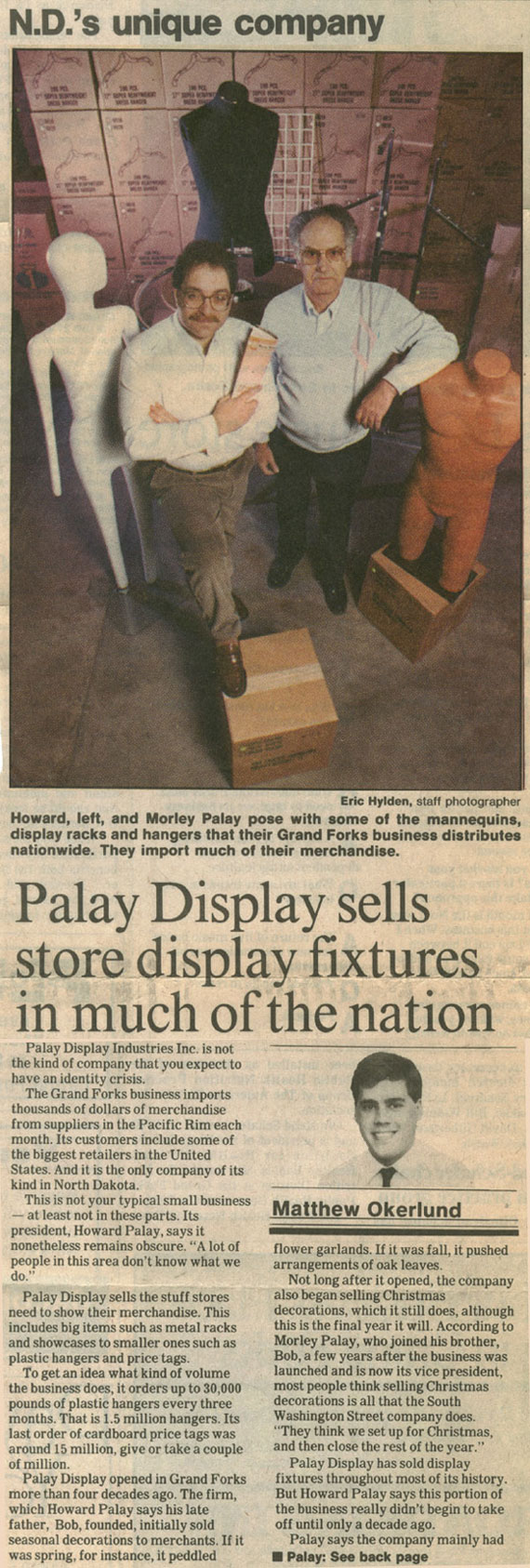 Palay Display North Dakota Article