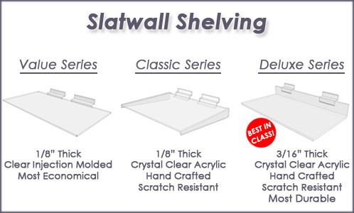 Acrylic Slatwall Shelves